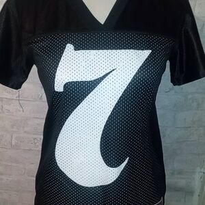 Black and White V-Neck Women's Top